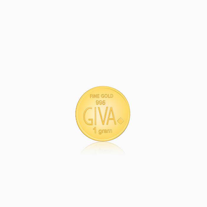 24K Gold Goddess Lakshmi And Lord Ganesha Coin - 1G : GDCO01