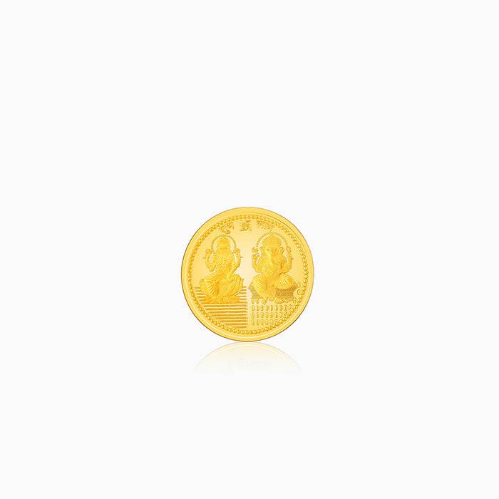 24K Gold Goddess Lakshmi And Lord Ganesha Coin - 1G : GDCO01