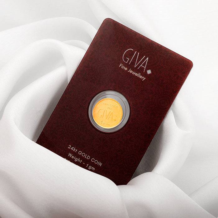 24K Gold Goddess Lakshmi And Lord Ganesha Coin - 1G : GDCO01