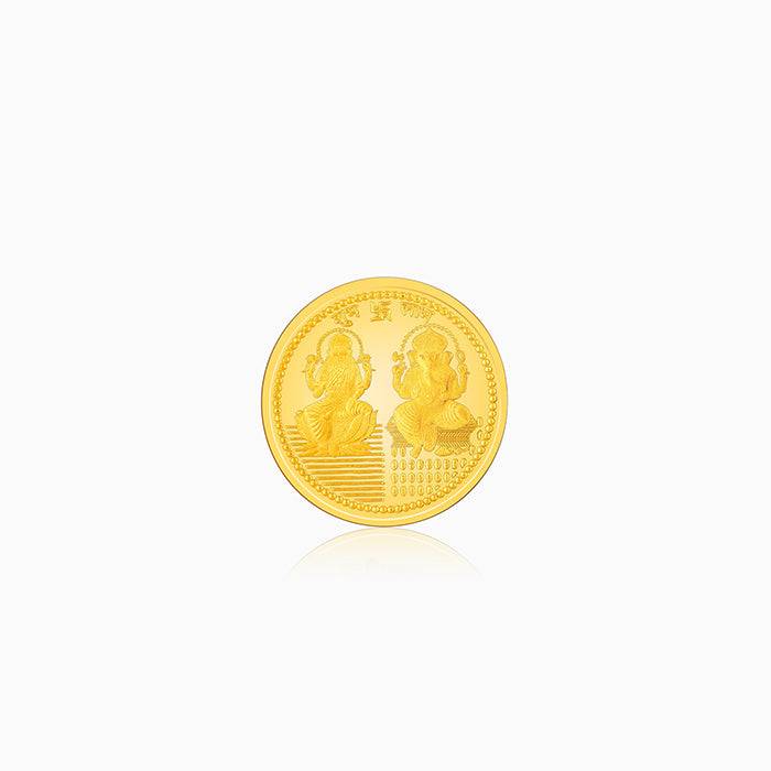 24K Gold Goddess Lakshmi And Lord Ganesha Coin - 2G : GDCO02
