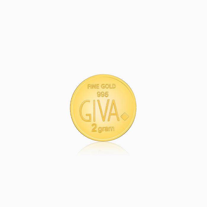 24K Gold Goddess Lakshmi And Lord Ganesha Coin - 2G : GDCO02