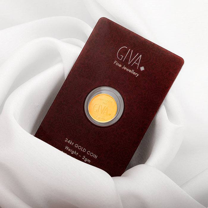 24K Gold Goddess Lakshmi And Lord Ganesha Coin - 2G : GDCO02