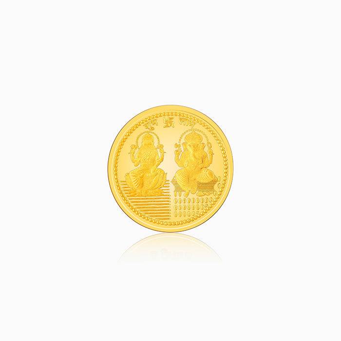 24K Gold Goddess Lakshmi And Lord Ganesha Coin - 5G : GDCO03