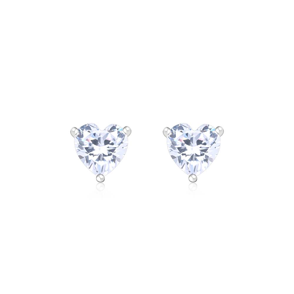 Sleek Heart Stone Studs : GDER791