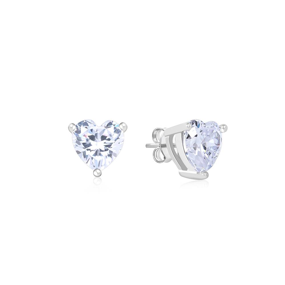 Sleek Heart Stone Studs : GDER791