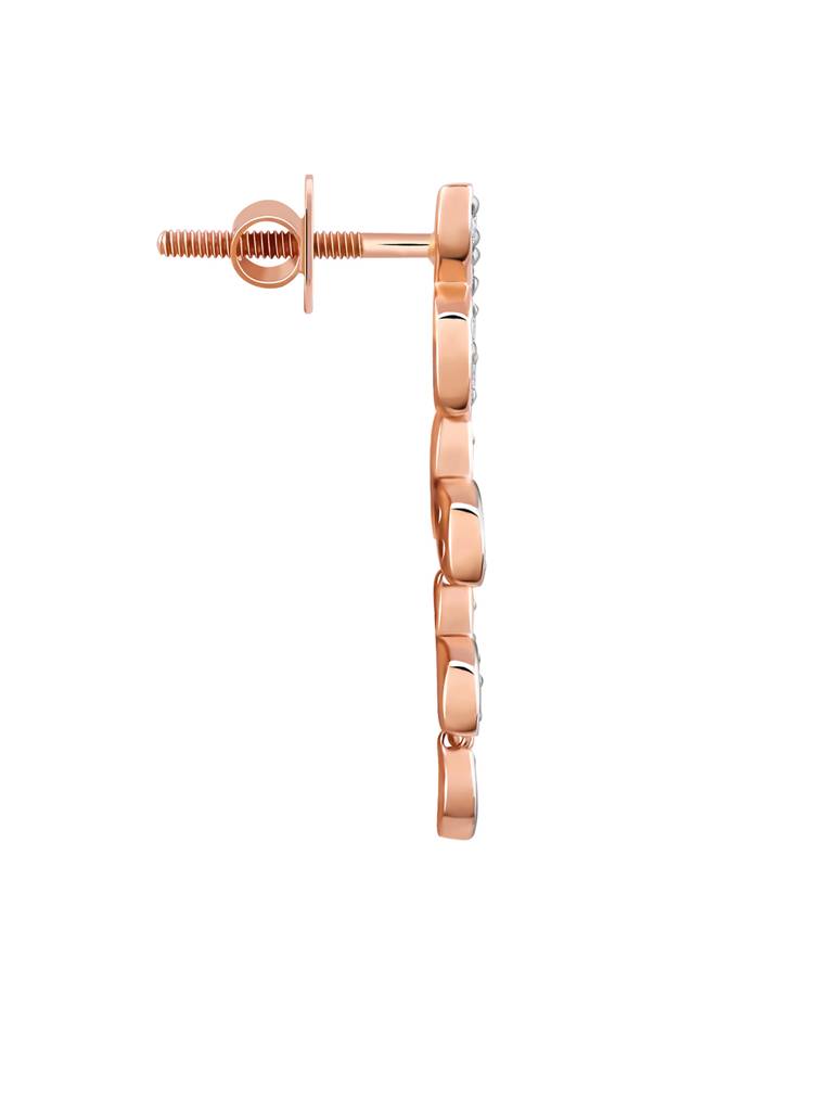 18K Rose Gold Branched Leaves Diamond Earrings : GDLBBER035
