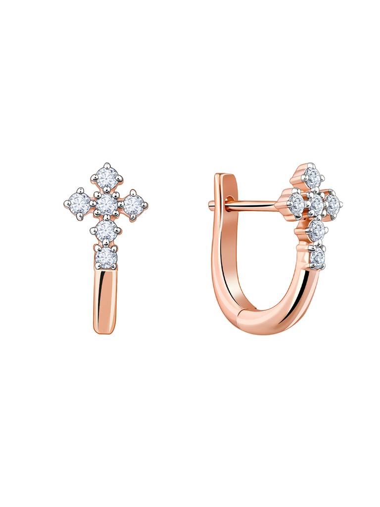 18K Rose Gold Embrace Elegance Diamond Earrings : GDLBBER036