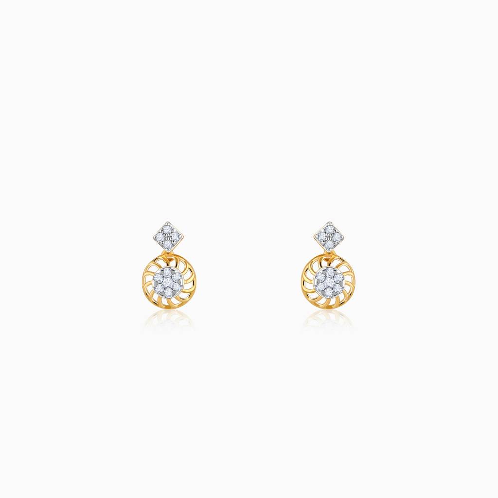 18K Gold Unravel Diamond Earrings : GDLBBER042