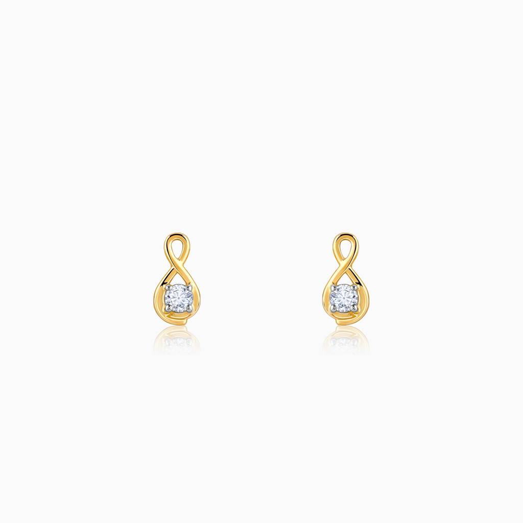 18K Gold Boundless Solitaire Diamond Studs : GDLBBER046