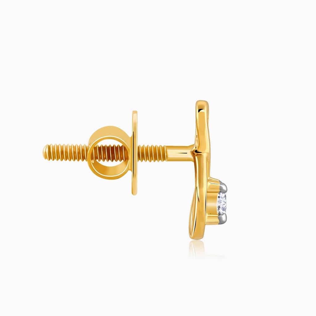 18K Gold Boundless Solitaire Diamond Studs : GDLBBER046
