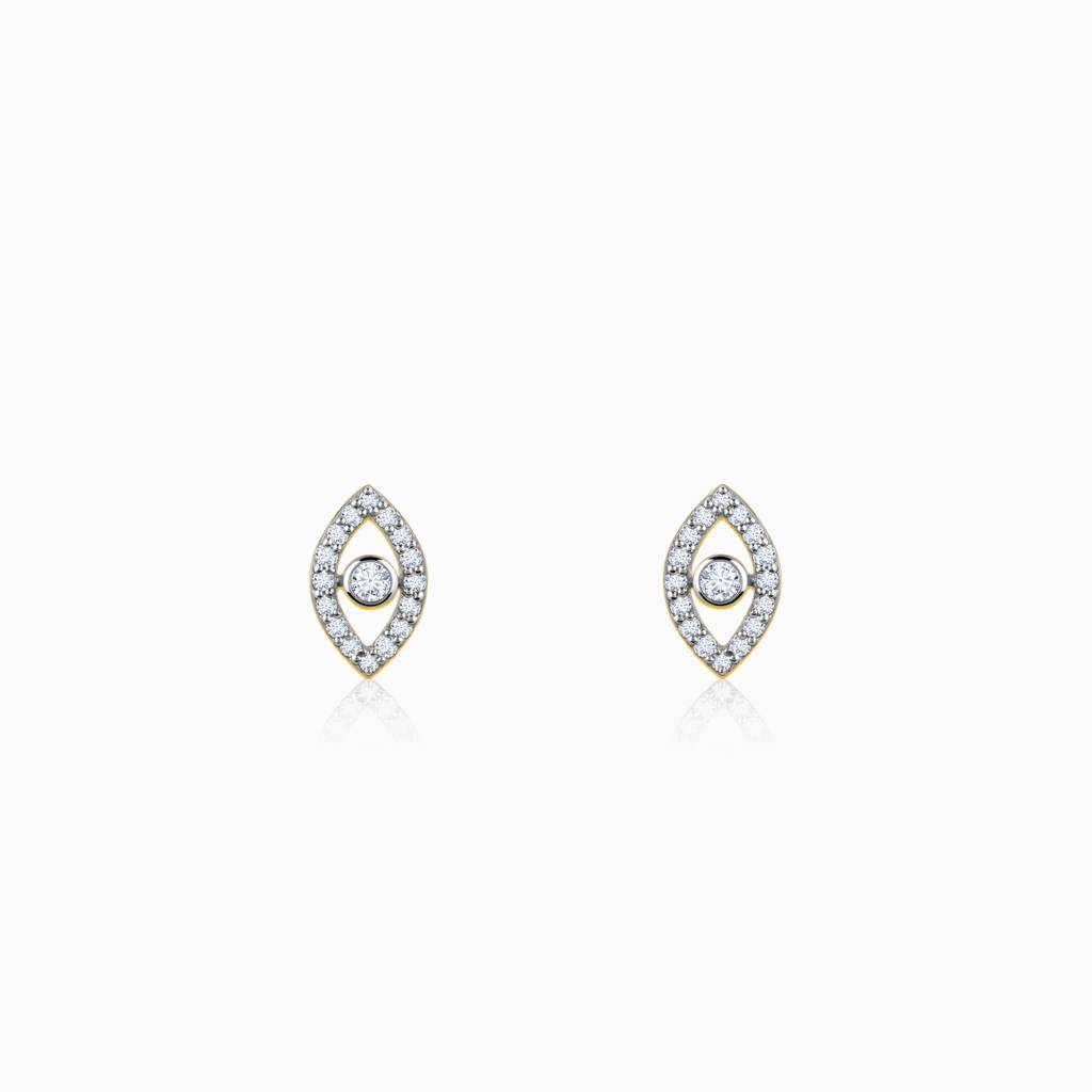18K Gold Mystic Eyes Diamond Stud Earrings : GDLBBER049
