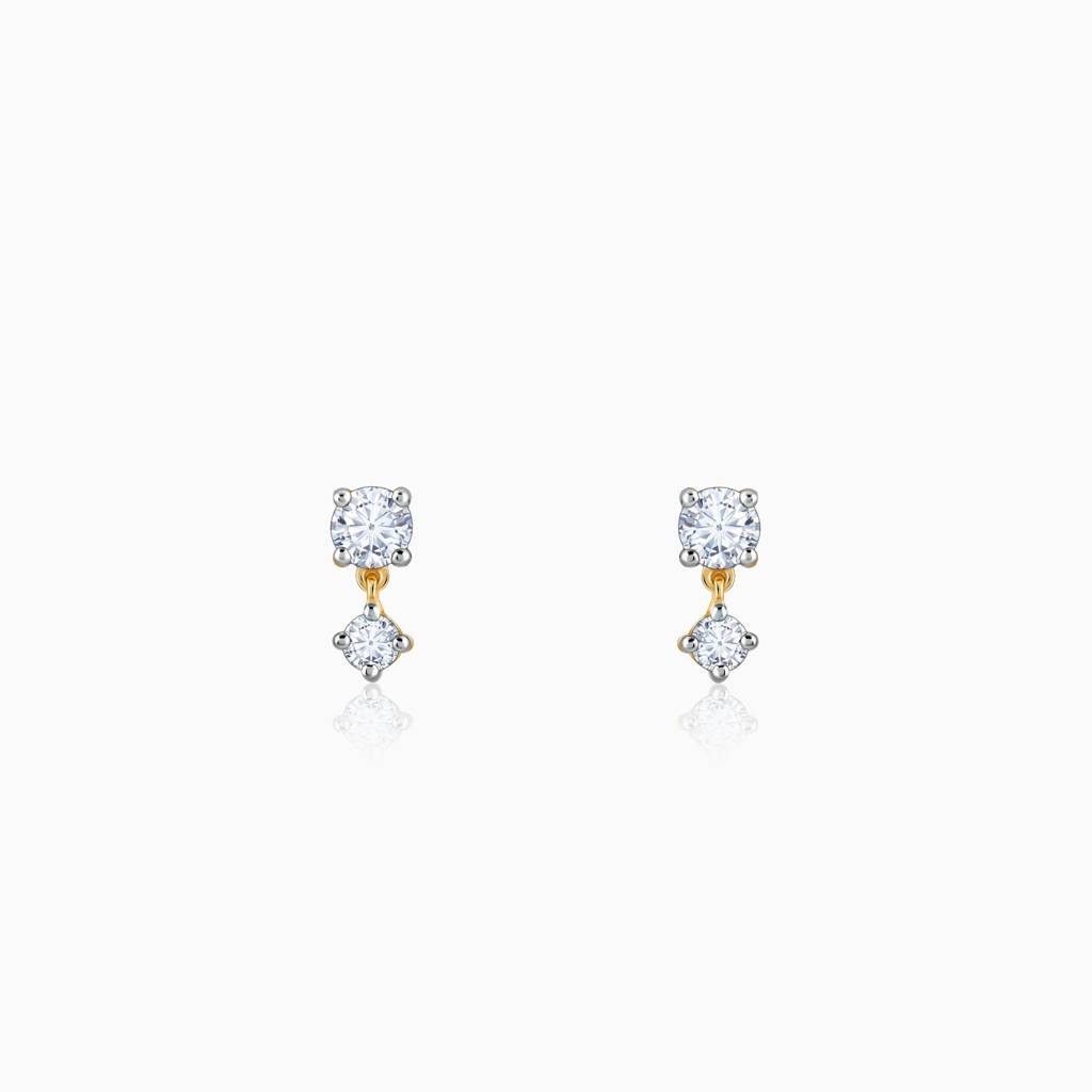 18K Gold Paseo Solitaire Diamond Studs : GDLBBER050