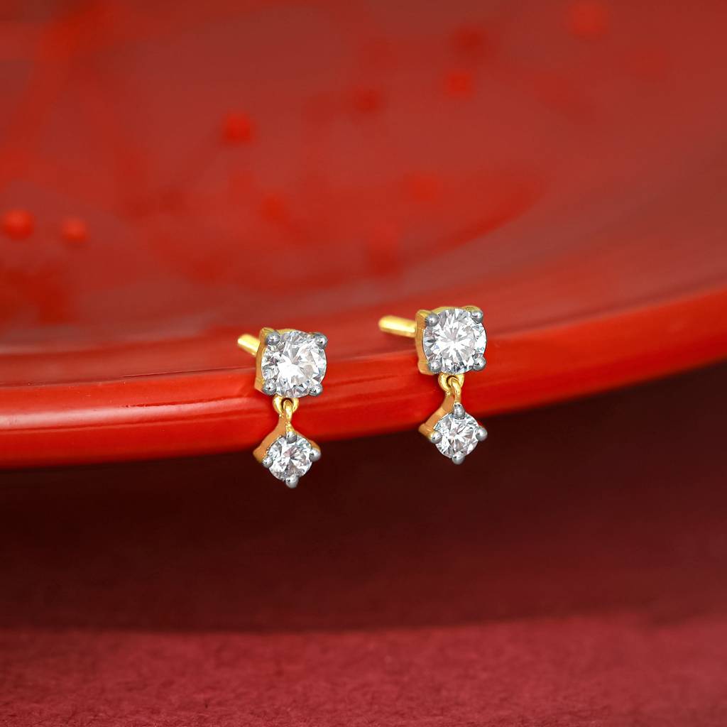 18K Gold Paseo Solitaire Diamond Studs : GDLBBER050