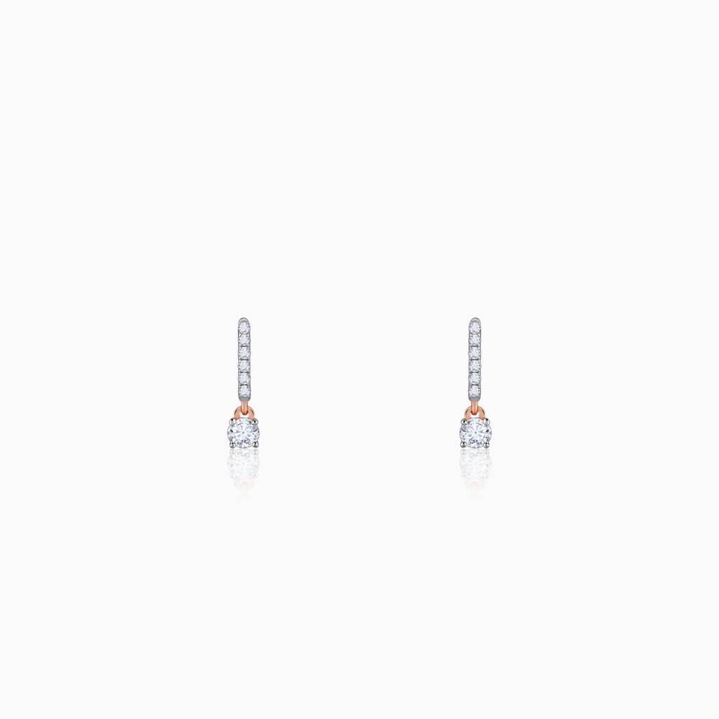 14K Rose Gold Amazed Diamond Earrings : GDLBBER052