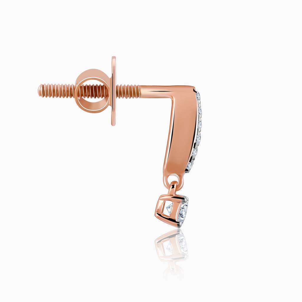 14K Rose Gold Amazed Diamond Earrings : GDLBBER052