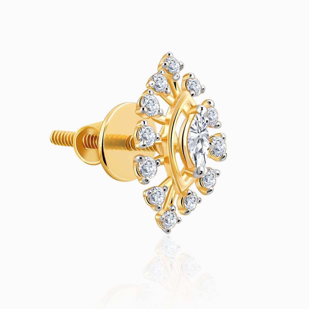 14K Gold Sparklestorm Diamond Earrings : GDLBBER056