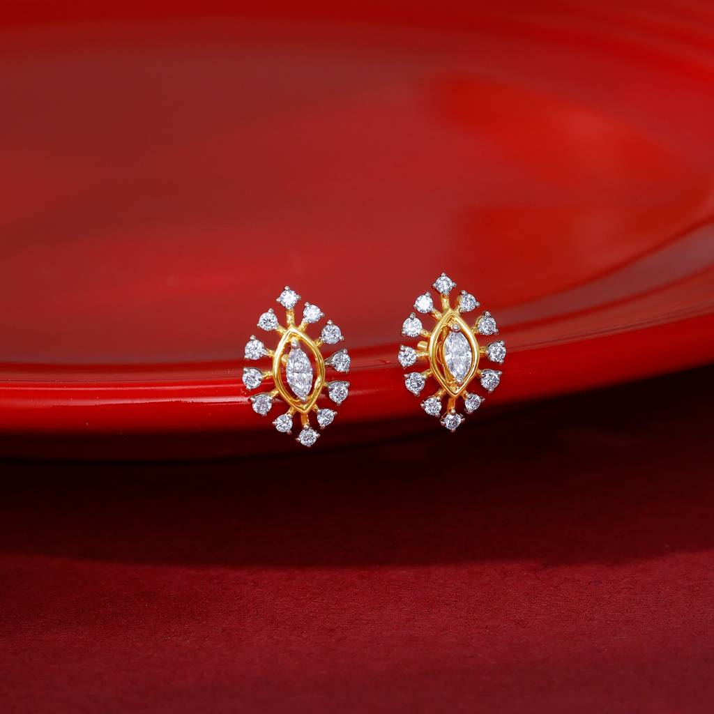 14K Gold Sparklestorm Diamond Earrings : GDLBBER056