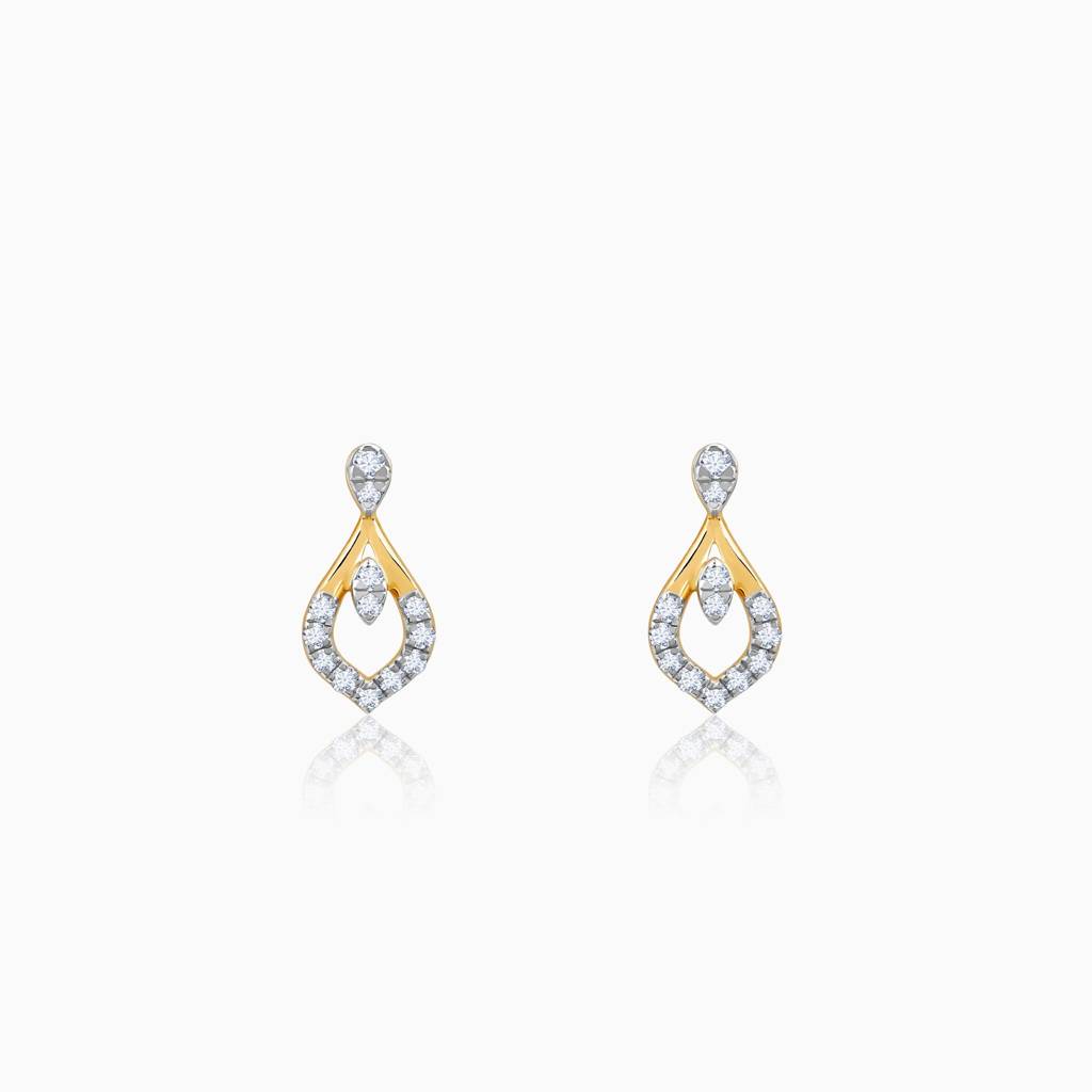 14K Gold Glow Drops Diamond Earrings : GDLBBER054