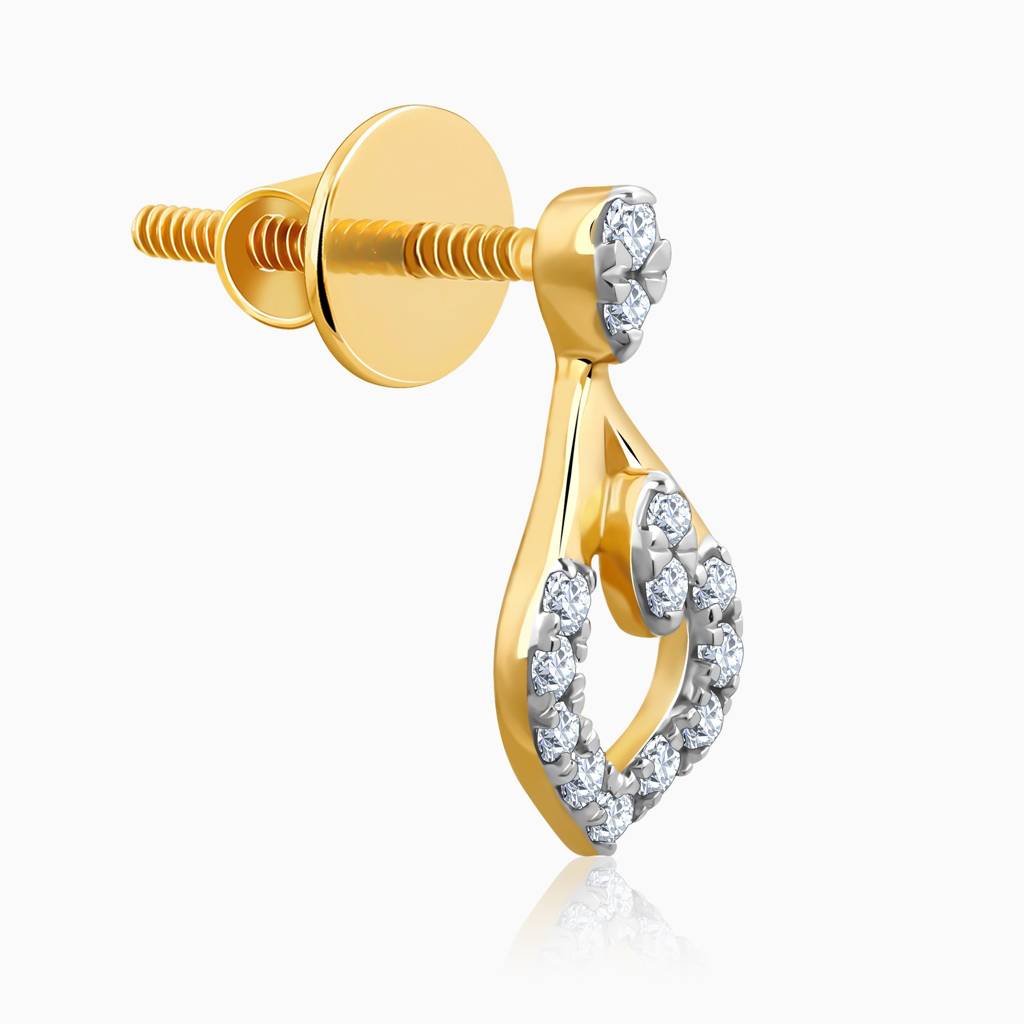 14K Gold Glow Drops Diamond Earrings : GDLBBER054