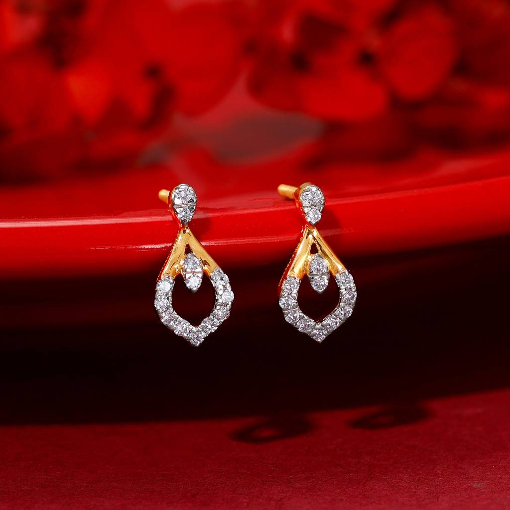 14K Gold Glow Drops Diamond Earrings : GDLBBER054