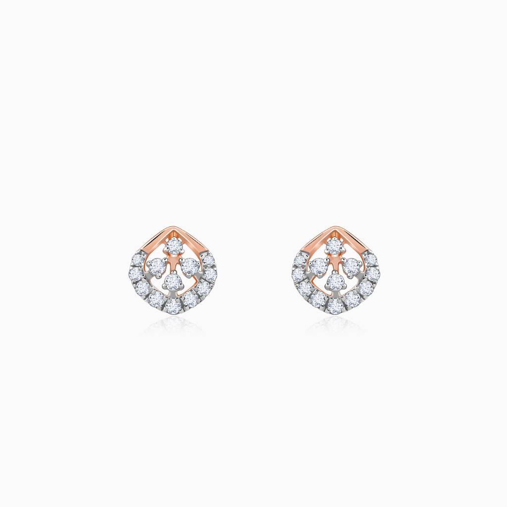 14K Rose Gold Dazzle Duo Diamond Earrings : GDLBBER059