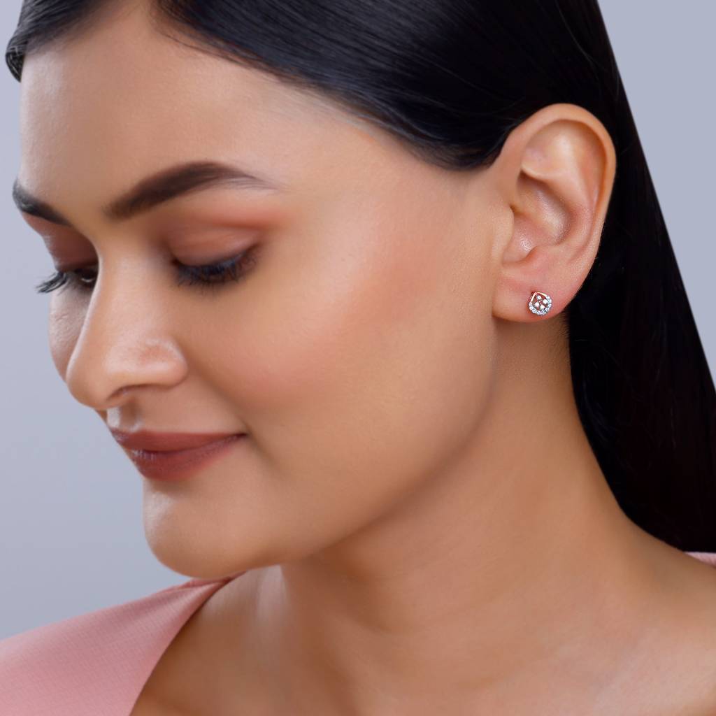 14K Rose Gold Dazzle Duo Diamond Earrings : GDLBBER059