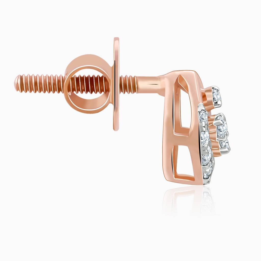 14K Rose Gold Dazzle Duo Diamond Earrings : GDLBBER059