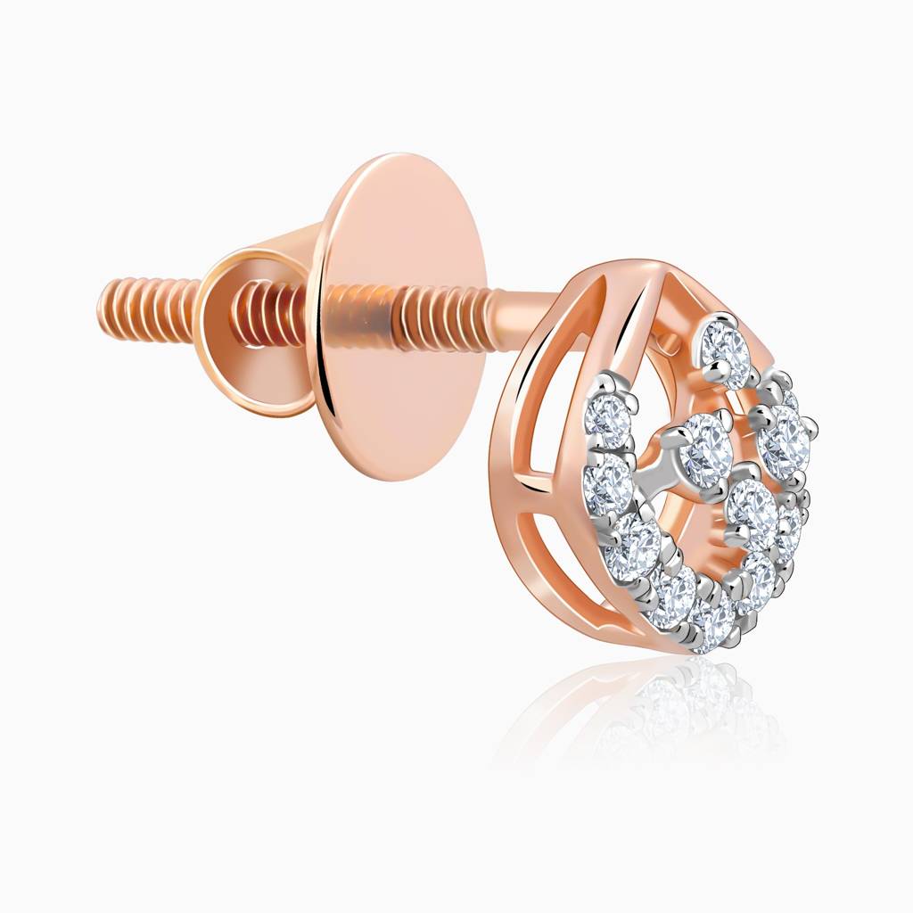 14K Rose Gold Dazzle Duo Diamond Earrings : GDLBBER059