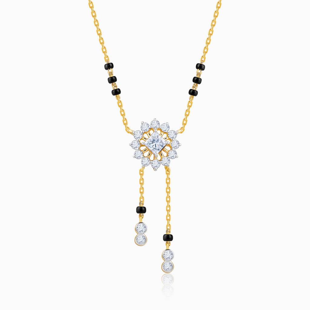 18K Gold Triparna Diamond Mangalsutra : GDLBBNE021