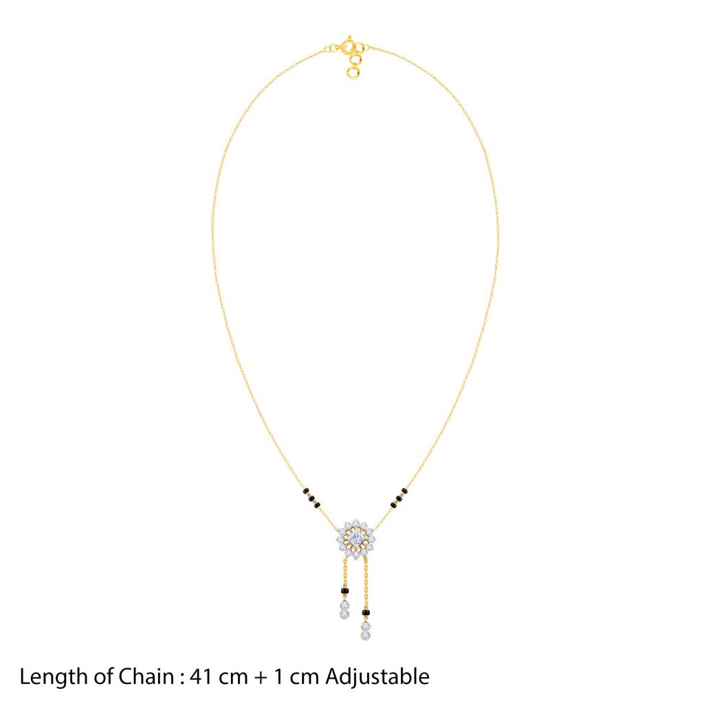 18K Gold Triparna Diamond Mangalsutra : GDLBBNE021