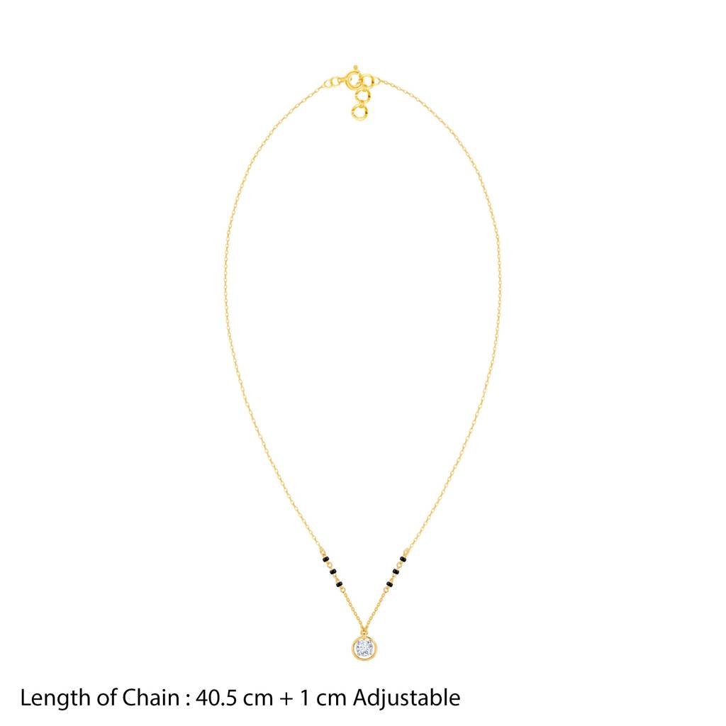 18K Gold Parinay Solitaire Diamond Mangalsutra : GDLBBNE024