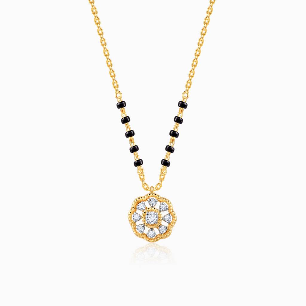 18K Gold Chaitra- Diamond Mangalsutra : GDLBBNE026
