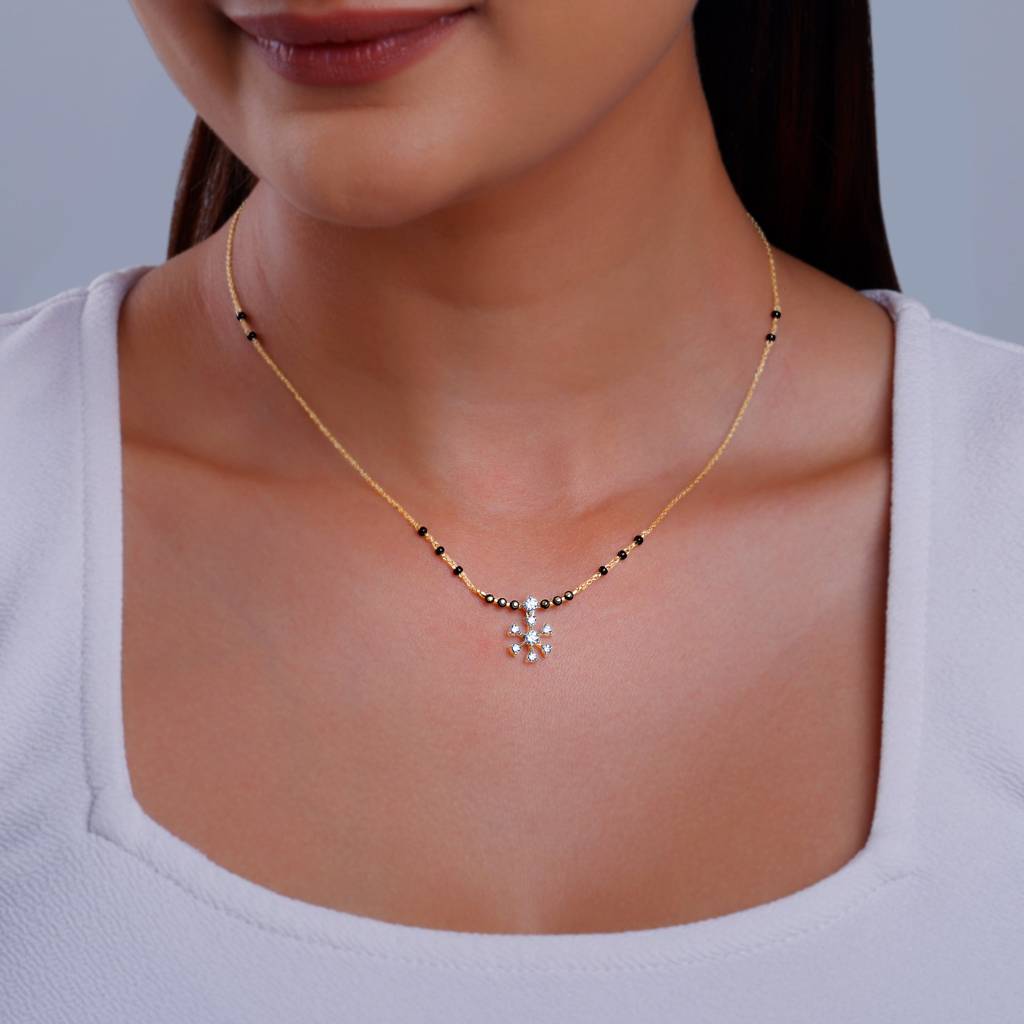 14K Gold Vasundhara- Diamond Mangalsutra : GDLBBNE027