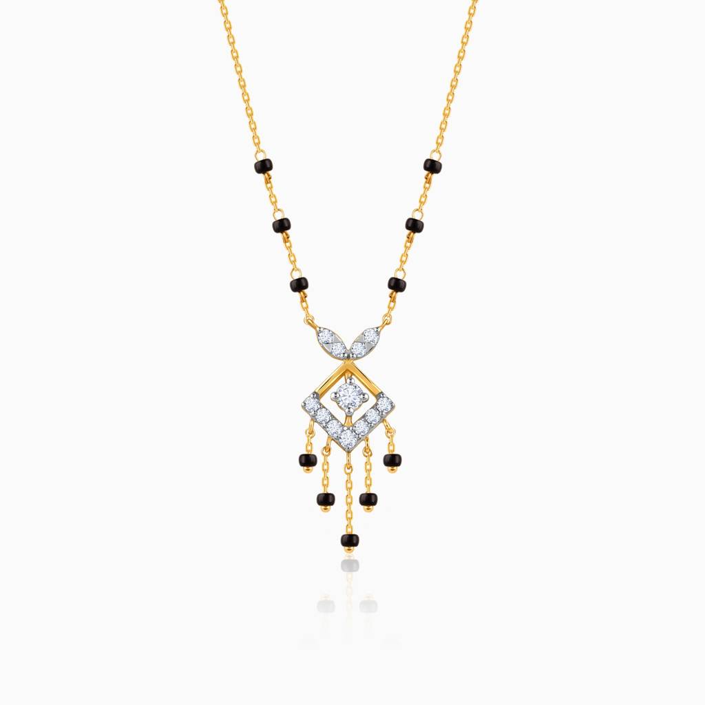 14K Gold Komal Diamond Mangalsutra : GDLBBNE028