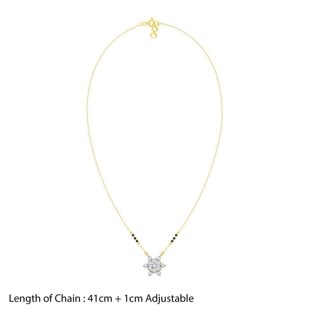 18K Gold Shubh Aura Diamond Mangalsutra : GDLBBNE031