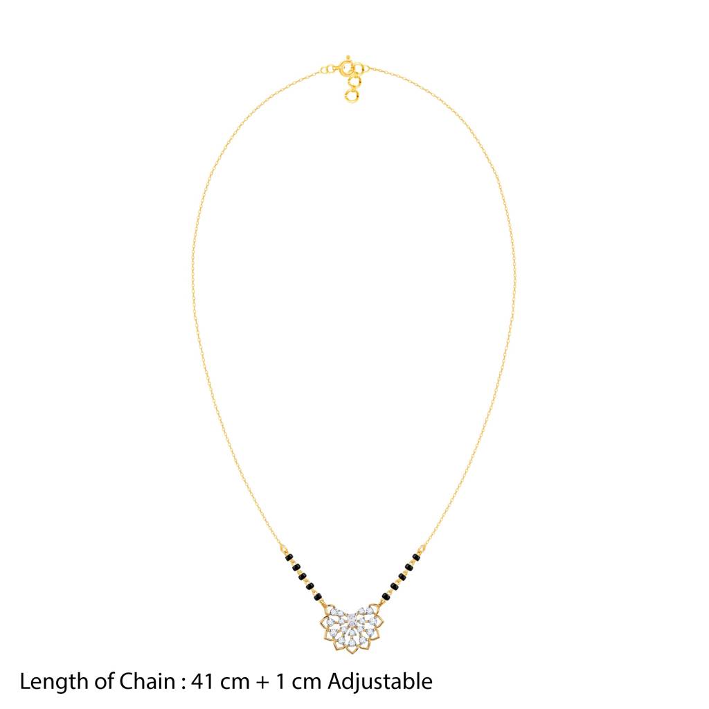 18K Gold Devanshi Diamond Mangalsutra : GDLBBNE032