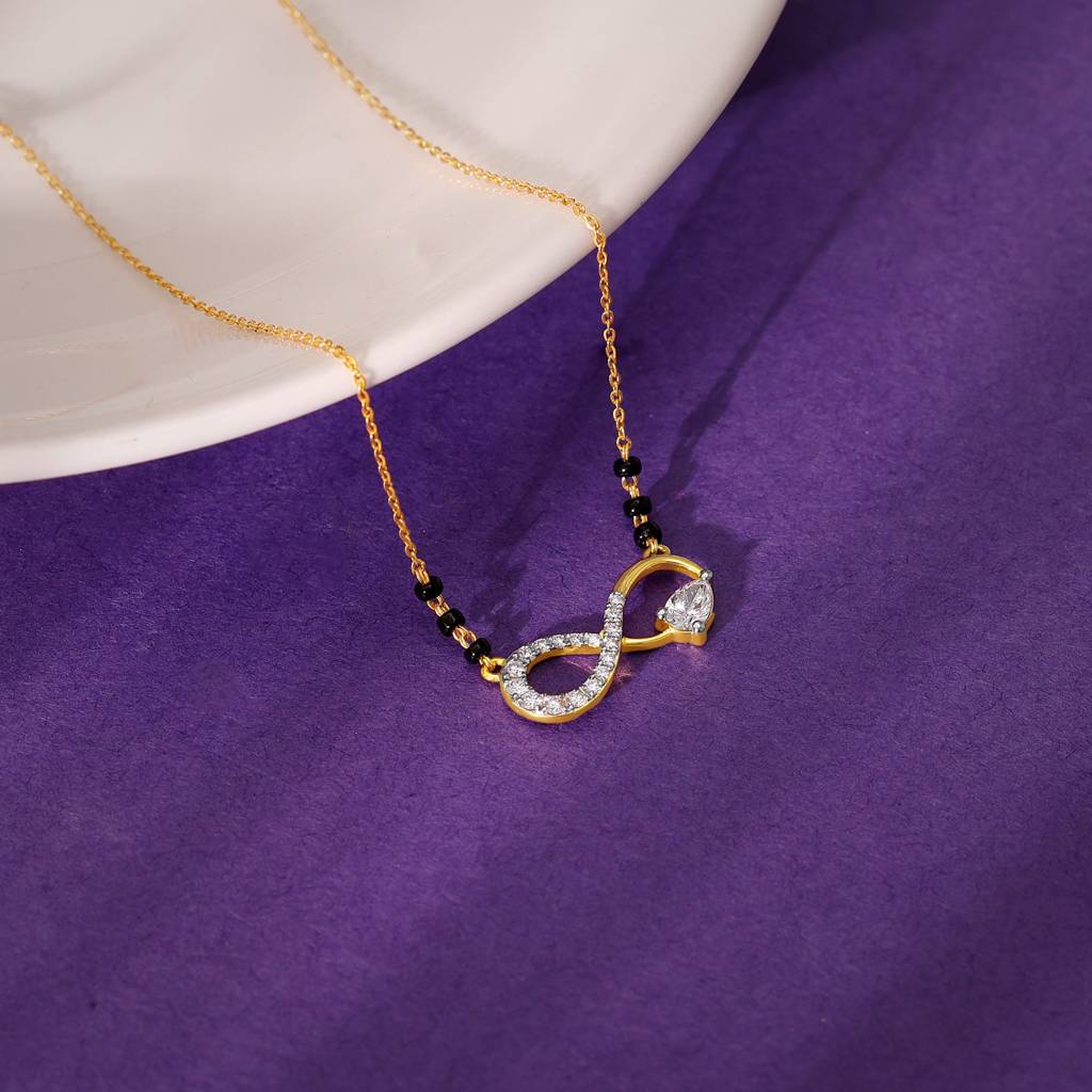 18K Gold Infinite Affection Diamond Mangalsutra : GDLBBNE033