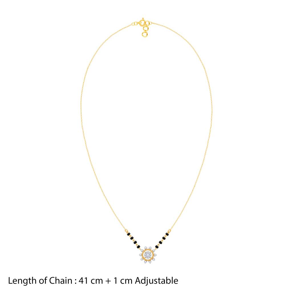 18K Gold Chandramukhi Diamond Mangalsutra : GDLBBNE036