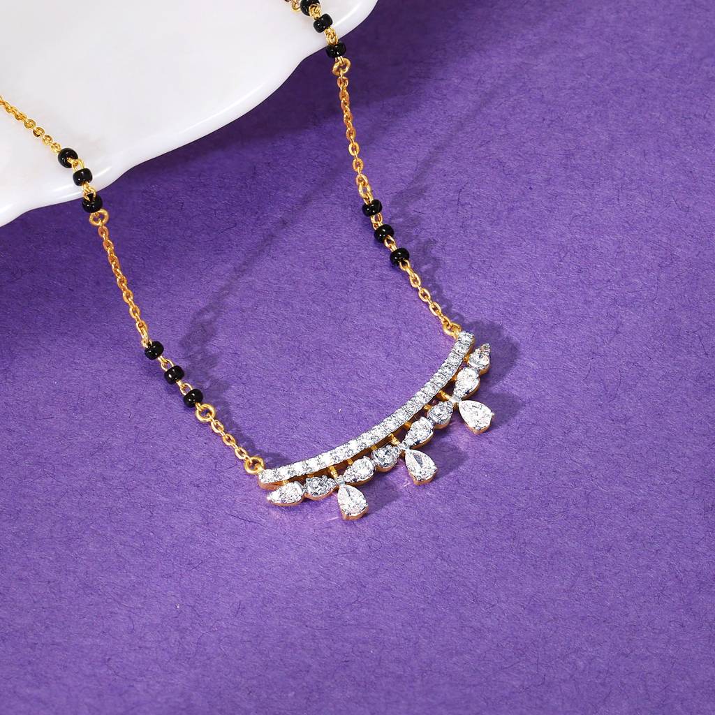 14K Gold Pavitra Diamond Mangalsutra : GDLBBNE039