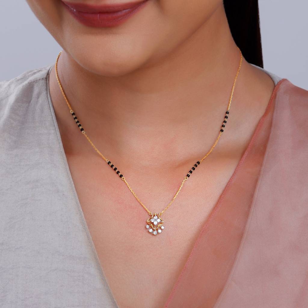 14K Gold Avni Diamond Mangalsutra : GDLBBNE040