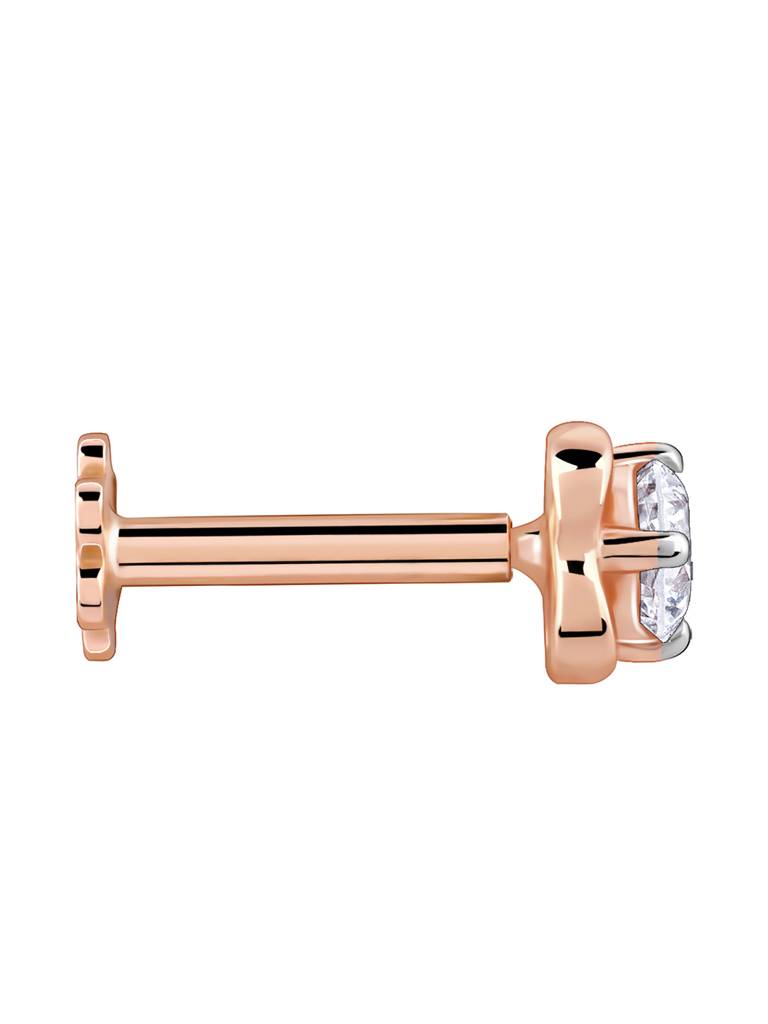 18K Rose Gold Floral Diamond Nose Pin : GDLBBNP03