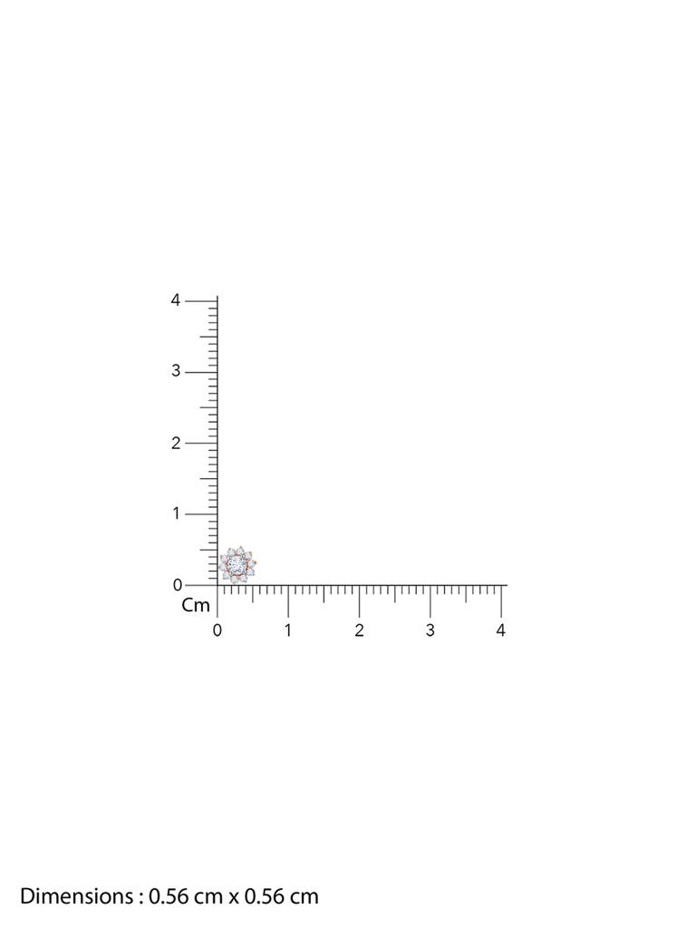 18K Rose Gold Sunstar Diamond Nose Pin : GDLBBNP04