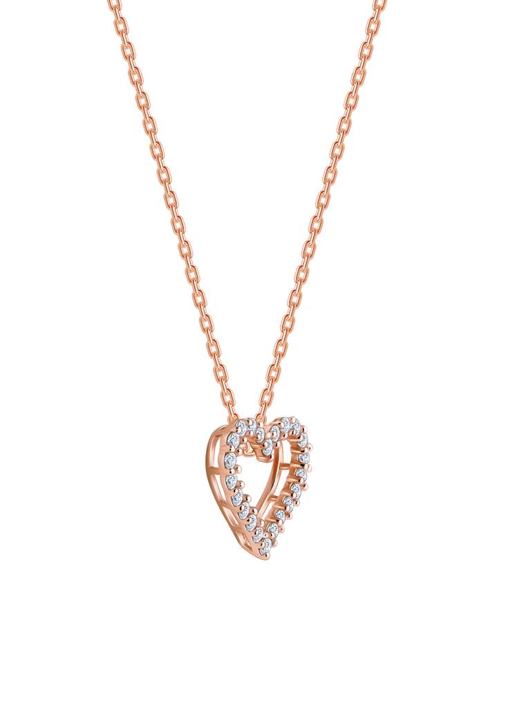 14K Rose Gold Heartful Diamond Pendant : GDLBBPD01