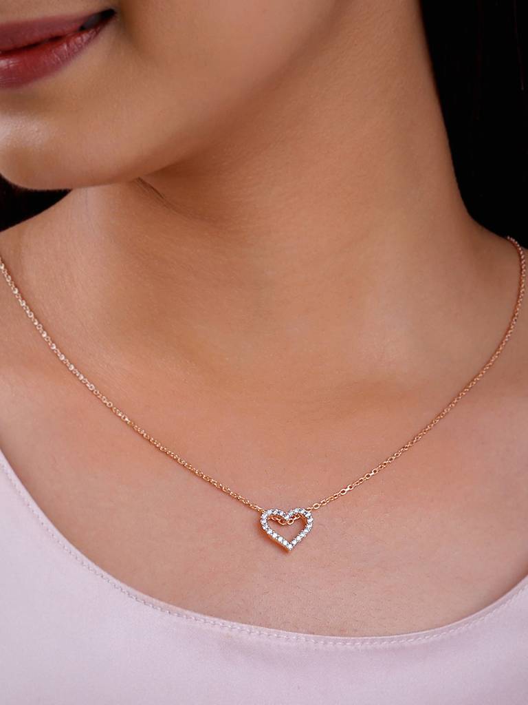 14K Rose Gold Heartful Diamond Pendant : GDLBBPD01