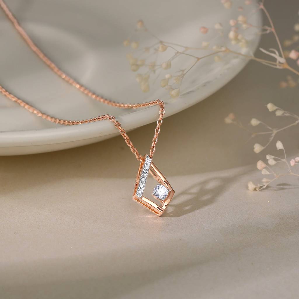 14K Rose Gold Dawn Diamond Pendant : GDLBBPD08