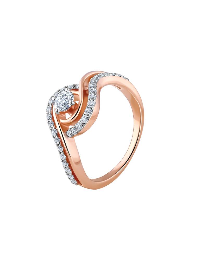 14K Rose Gold Rhea Solitaire Diamond Ring : GDLBBR024
