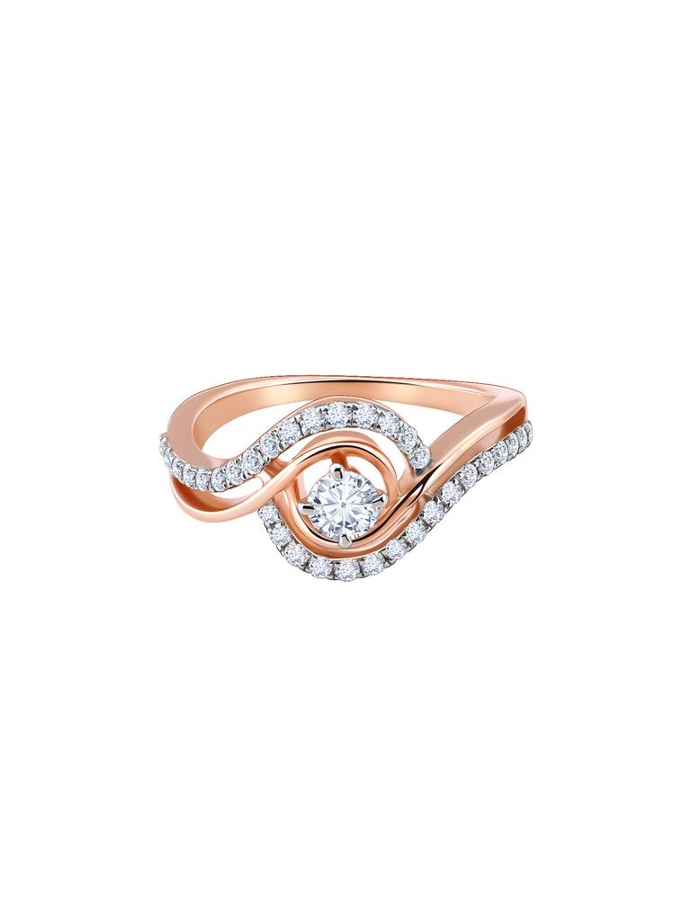 14K Rose Gold Rhea Solitaire Diamond Ring : GDLBBR024