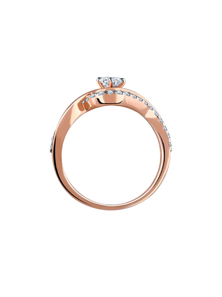 14K Rose Gold Rhea Solitaire Diamond Ring : GDLBBR024