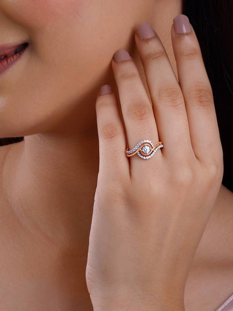 14K Rose Gold Rhea Solitaire Diamond Ring : GDLBBR024
