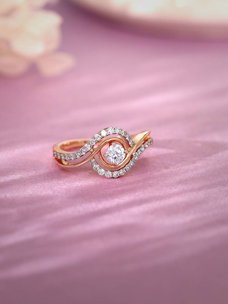 14K Rose Gold Rhea Solitaire Diamond Ring 11 14K Gold Rose Gold Vs